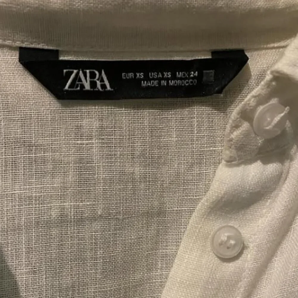 ZARA OVERSIZED SHIRT loose fit 100% linen Size L 3466/270/250 - Picture 4 of 6